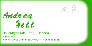 andrea hell business card